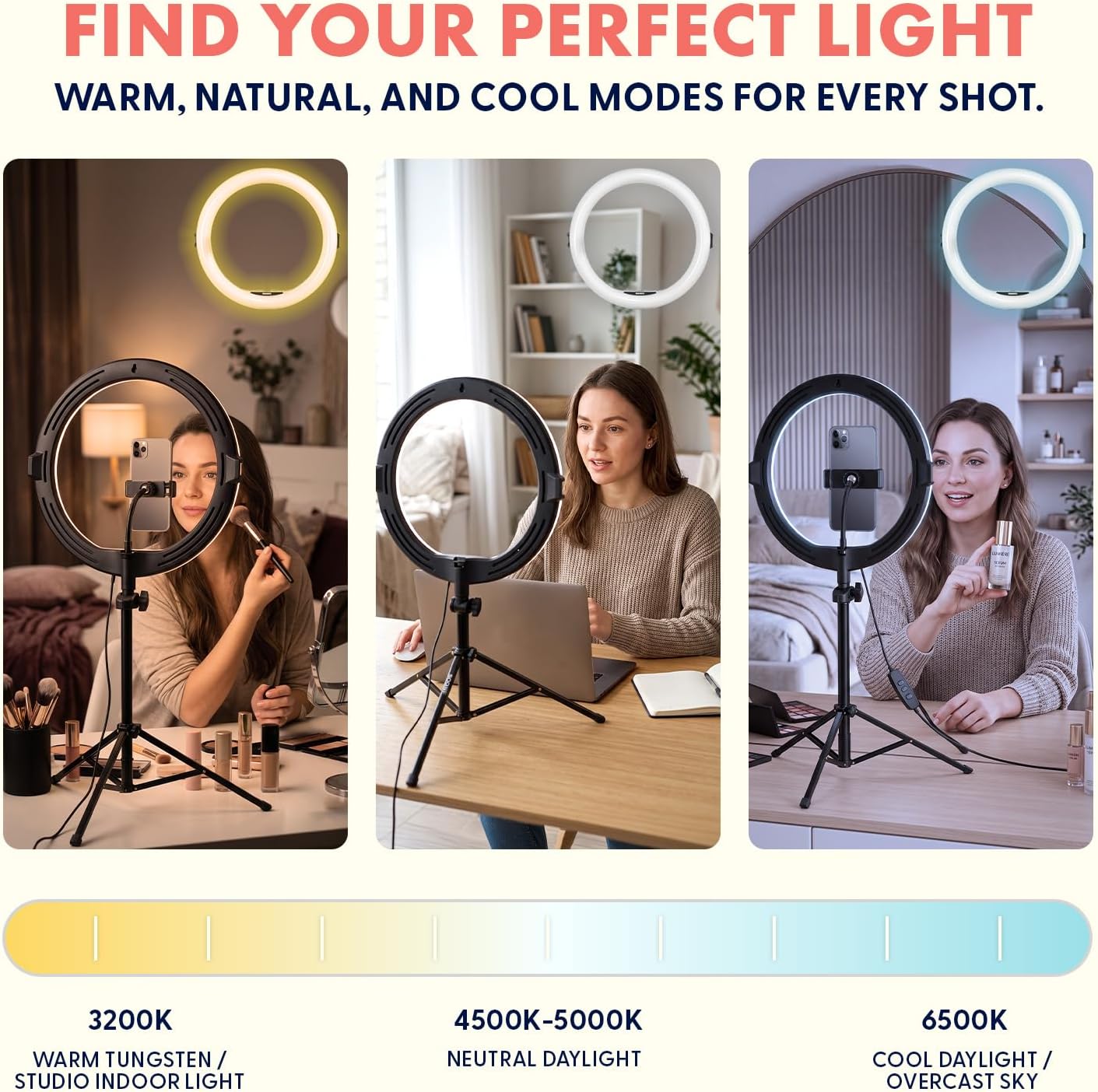 Aro de Luz LED 11 Pulg 12W con Tripode y Soporte Celular pa tus Videos y TikTok 3