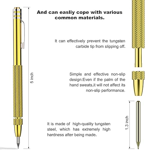 Miniatura 2 de Paquete de 2 rotuladores de carburo de tungsteno con imán, con 12 puntas de marcado de repuesto adicionales y regla de 6 pulgadas, bolígrafo