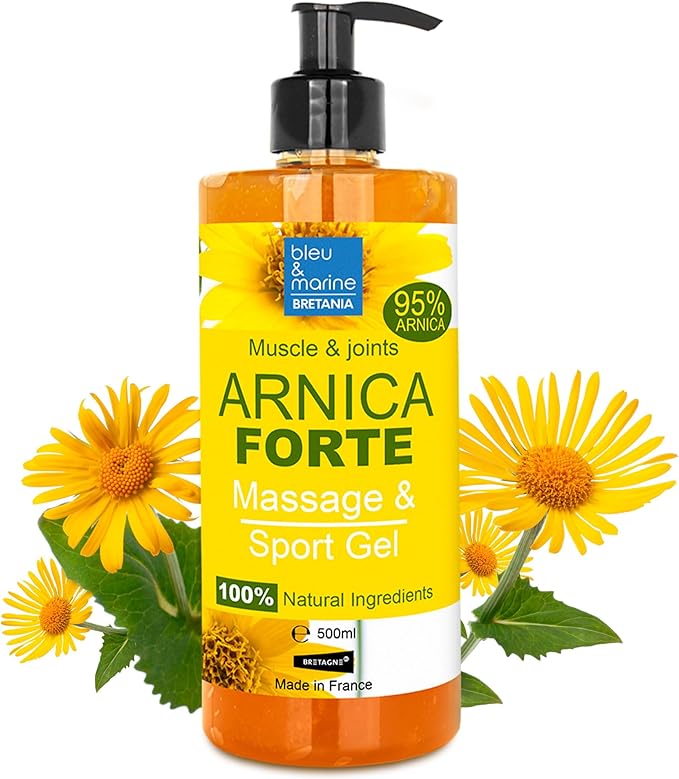 Gel de Árnica FORTE Concentrado 100% con Extracto Ecológico para Masajes Musculares y Cuidado de la Piel 500 g