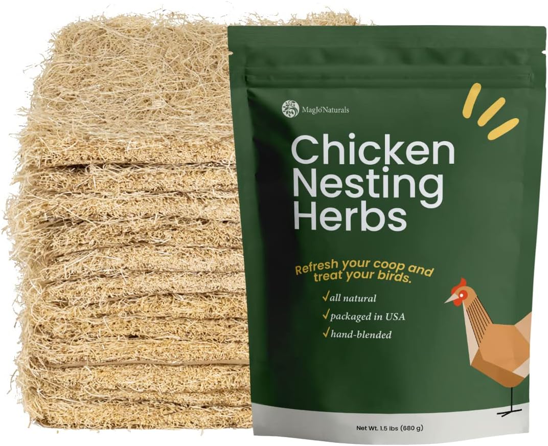MagJo Naturals Aspen Shaving Nest Liners (12 Pack) and Chicken Nest Box Herbs (1.5 lbs) Bundle