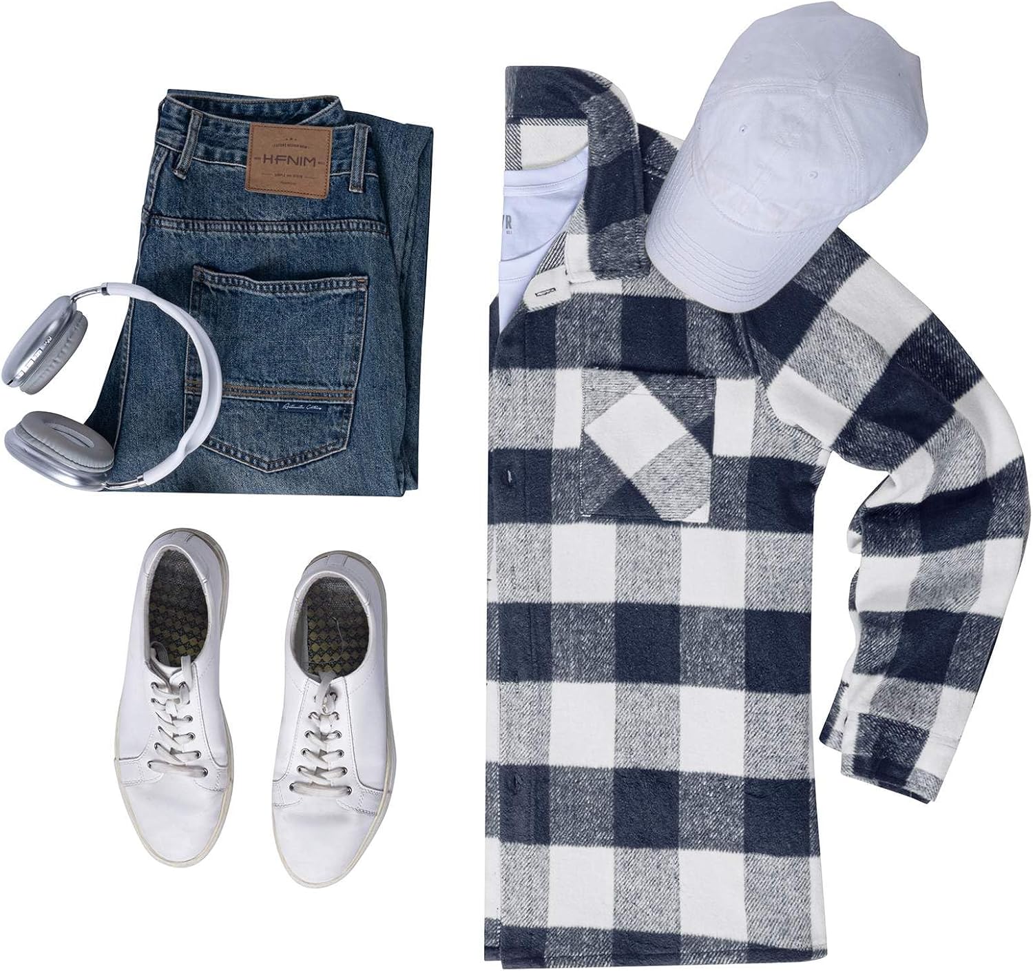 COOFANDY Men's Flannel Shirts Casual Button Down Plaid Shirt Jacket Long Sleeve Fleece Shacket with Pockets - Image 5