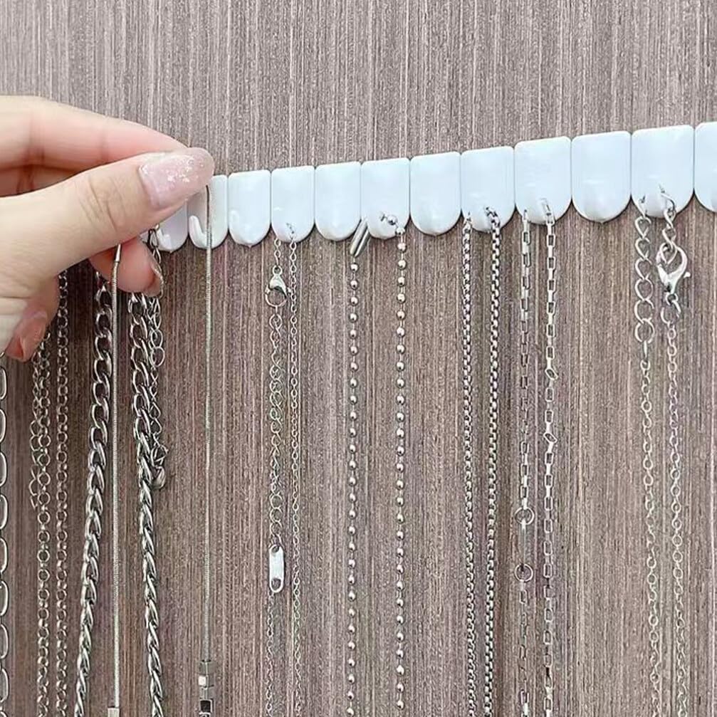 Cabilock 24pcs White Adhesive Wall Hooks for Keys Jewelry Storage image 2