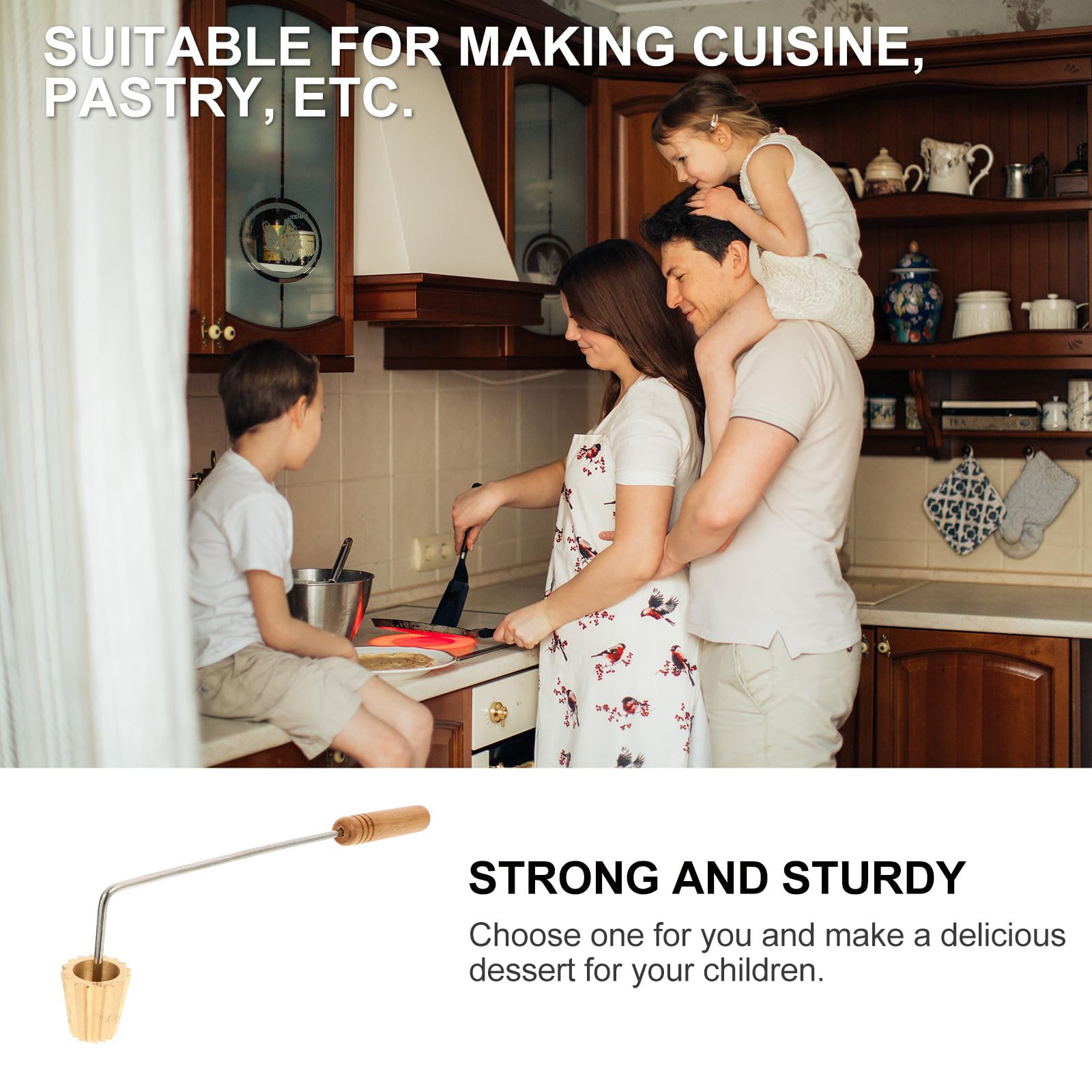 Abaodam Herramienta para Hornear y Molde Pequeño Dorado Desmontable, Utensilio Malayo para Freír Crepes y Tartas, Suministros para Repostería y Cocina