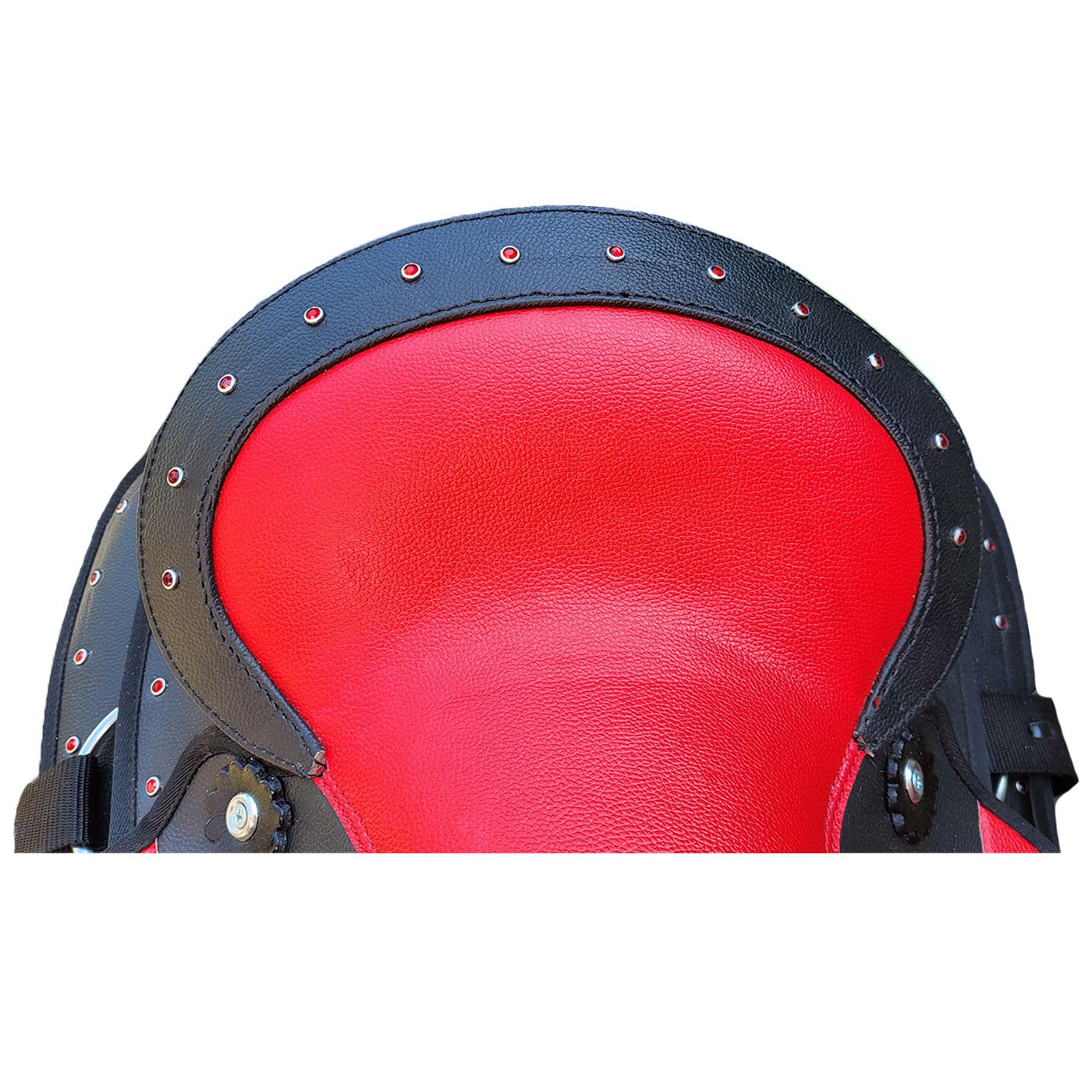 Brama West Kinder Westernsattel Little Cowboy mit Decke | Kindersattel mit Strasssteinen & Steigbügel | ideal für Holzpferd & Pony | Schwarz/Rot