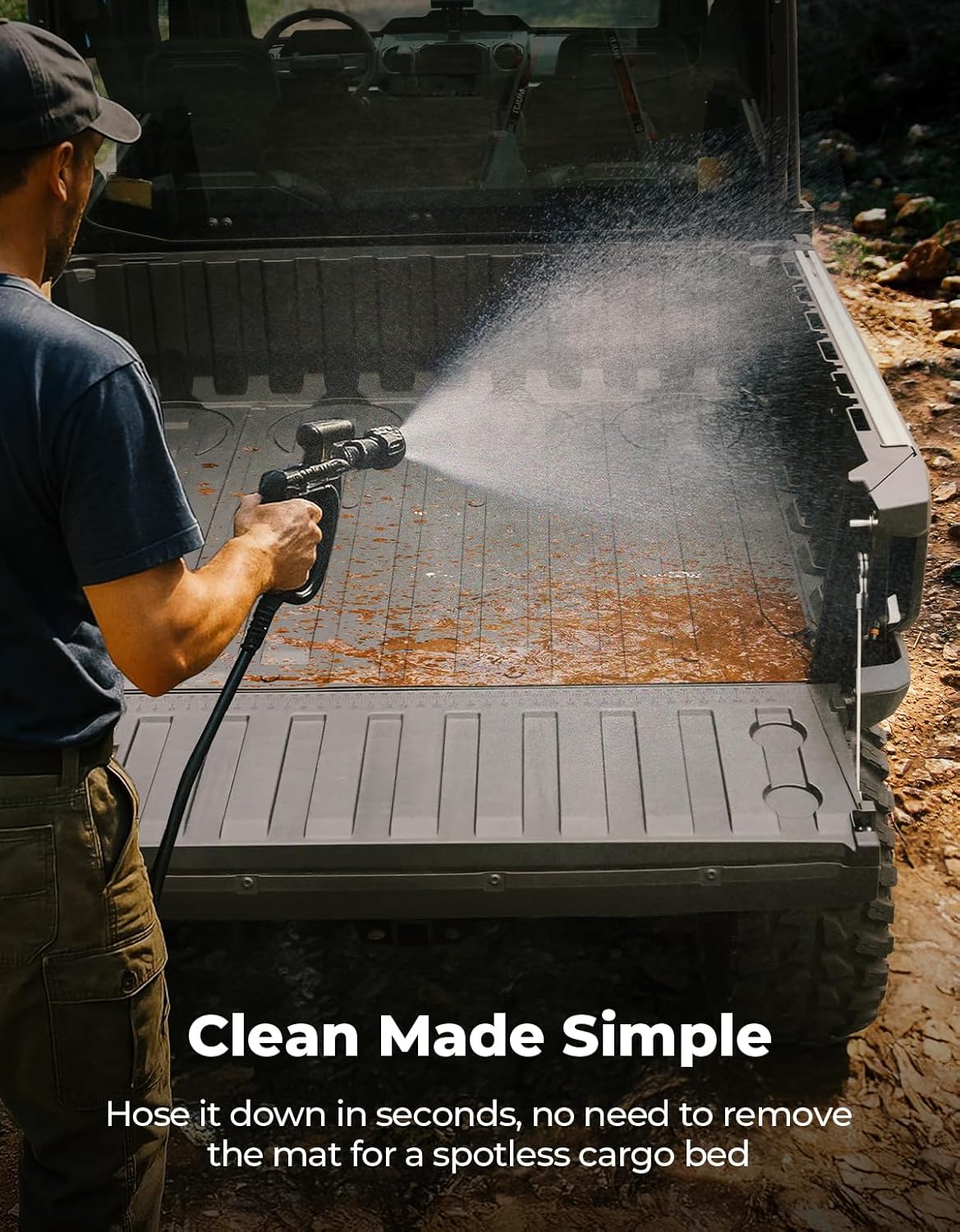 KEMIMOTO Cargo Liner Bed Mat Compatible with Polaris Ranger XD 1500 2024-2026, All Weather Protection Slush Liner, Easy Clean Rear Bed Mat Accessories Replace #2889106 NO Gaps NO Shitf - Image 4