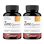 Sandhu\'s Zinc Quercetin 120 Vegetarian Capsules (Pack of 2) | High Absorption Zink Supplements for Immunity and Seasonal Allergy | Antioxidant Immune Support for Men and Women | Easy to Swallow