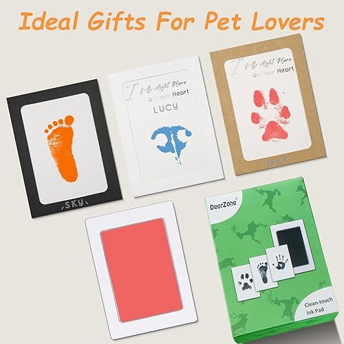 Miniatura 47 de Kit de impresión de huellas sin tinta, kit de impresión de huellas de perro, kit de impresión de nariz de perro, almohadillas de tinta de tacto Negro