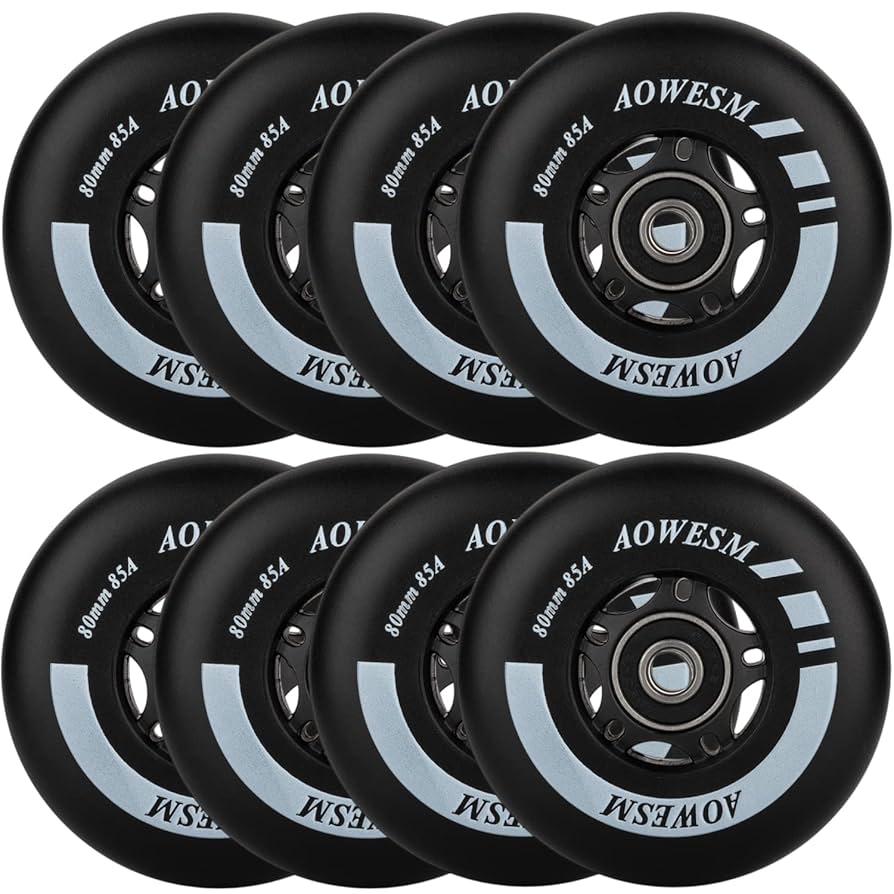 Fichanko Inline Skate Wheels, 72mm 76mm 80mm, 8 Pack