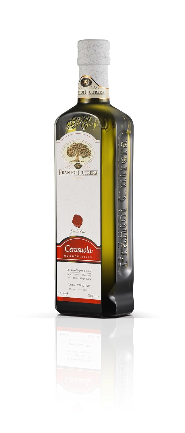 Frantoi Cutrera Cerasuola IGP Sicilia 2020 Harvest Italian Extra Virgin Olive Oil from Sicily - 0.5 Liter / 16.9 Ounce