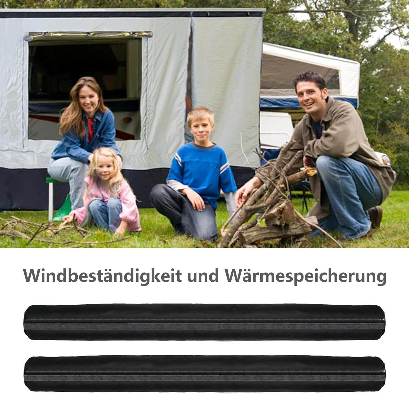 Wohnwagen Vorzelt Zubehör, Luftpolster aufblasbar, 240 cm, in Farbe Schwarz, inkl. Transparenten Innenschlauch für Andruckstange Vorzelt Zubehör Geeignet für Aufblasbares Zelt,2 Set