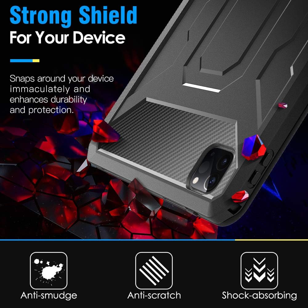 Onе-Dау Sаlе: Uр tо 40% оƒƒ Dadanism Full-Body Case for iPad Pro 11 2020 with Pencil Holder (11 inch), [Built-in Screen Protector] [Support Apple Pencil Charging] Heavy Duty Shockproof Protective Cover, Auto Sleep/Wake - Black