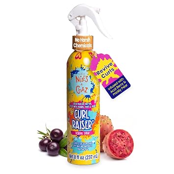 Niles and Chaz Kids Curl Raiser Revival Spray - Curl Refresher Spray - Lightweight, Reduces Frizz & Defines Curls - Paraben, Silicone, Sulfate Free - For Curly, Coily, Wavy Hair 8 Fl Oz
