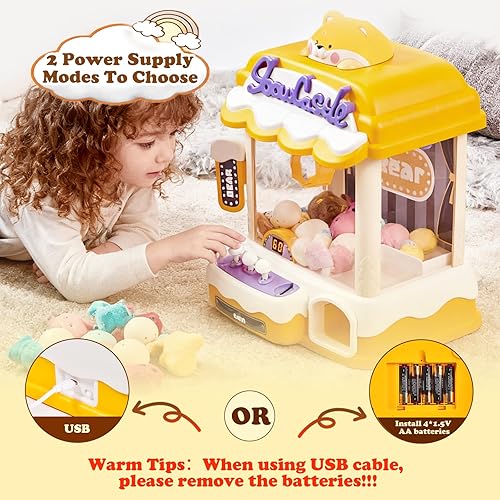 Miniatura 7 de Máquina de garras grande para niños Máquinas expendedoras de arcade, juguete con música, dispensador de premios de caramelo, juego electrónico para