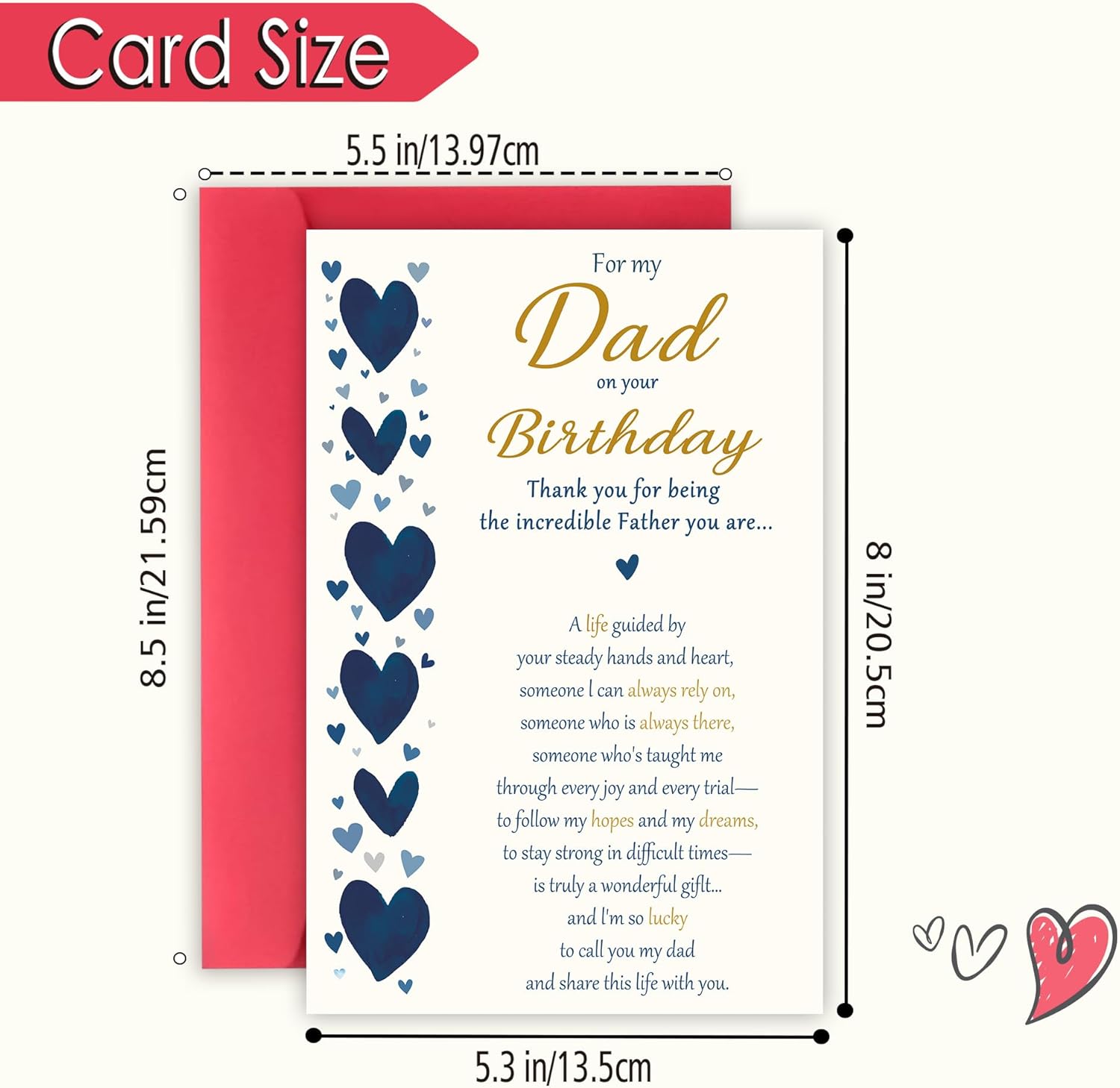 Happy Birthday Card for Dad, Birthday Card from Son Daughter.Heartwarming Birthdays Gifts - Image 3