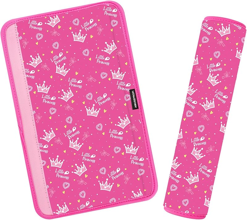 Capa Acolchoada para Cinto de Segurança AMUSEPROFI com Design Princess – 2 unidades