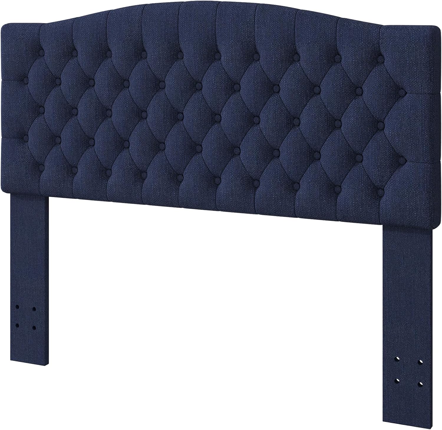 Befurtori Queen Headboard Only, Upholstered Headboard for Adjustable Bed Linen Tufted Queen/Full Size Wall Mounted Head Board with Solid Wood Legs Head Board, Navy Blue