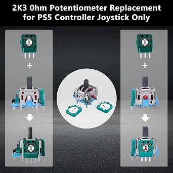 NIYATA Anti-Drift Joystick Replacement Kit for PS5 Controller, 6-Pack Analog Sticks with Repair Tools for Easy DIY Fix, Compatible with PlayStation 5