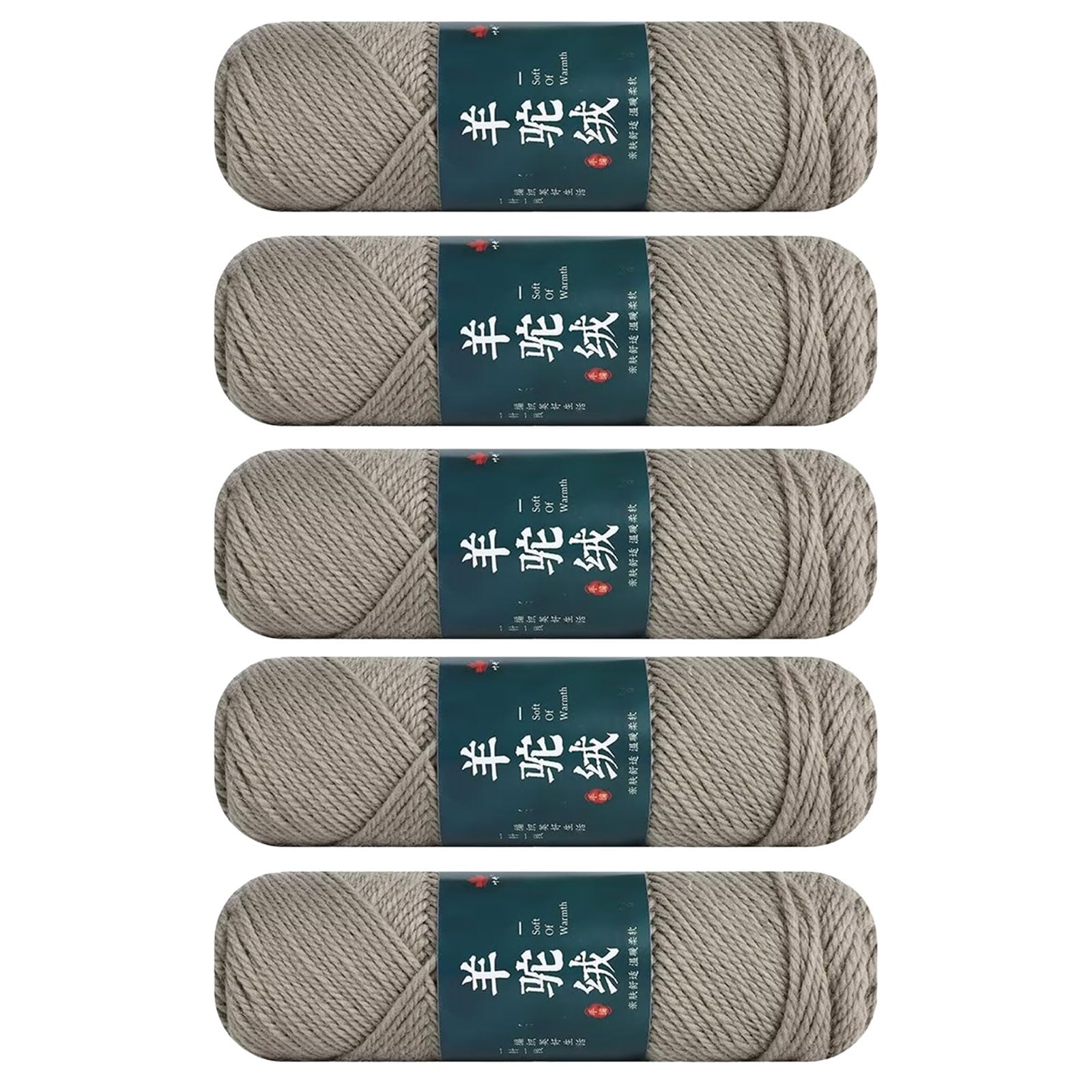 Jazuaiao Of 5 Soft Crochet Yarn Soft Hand Knitting Yarn 100g / Roll for Knitting Rugs Sweaters Scarves Hat Gloves