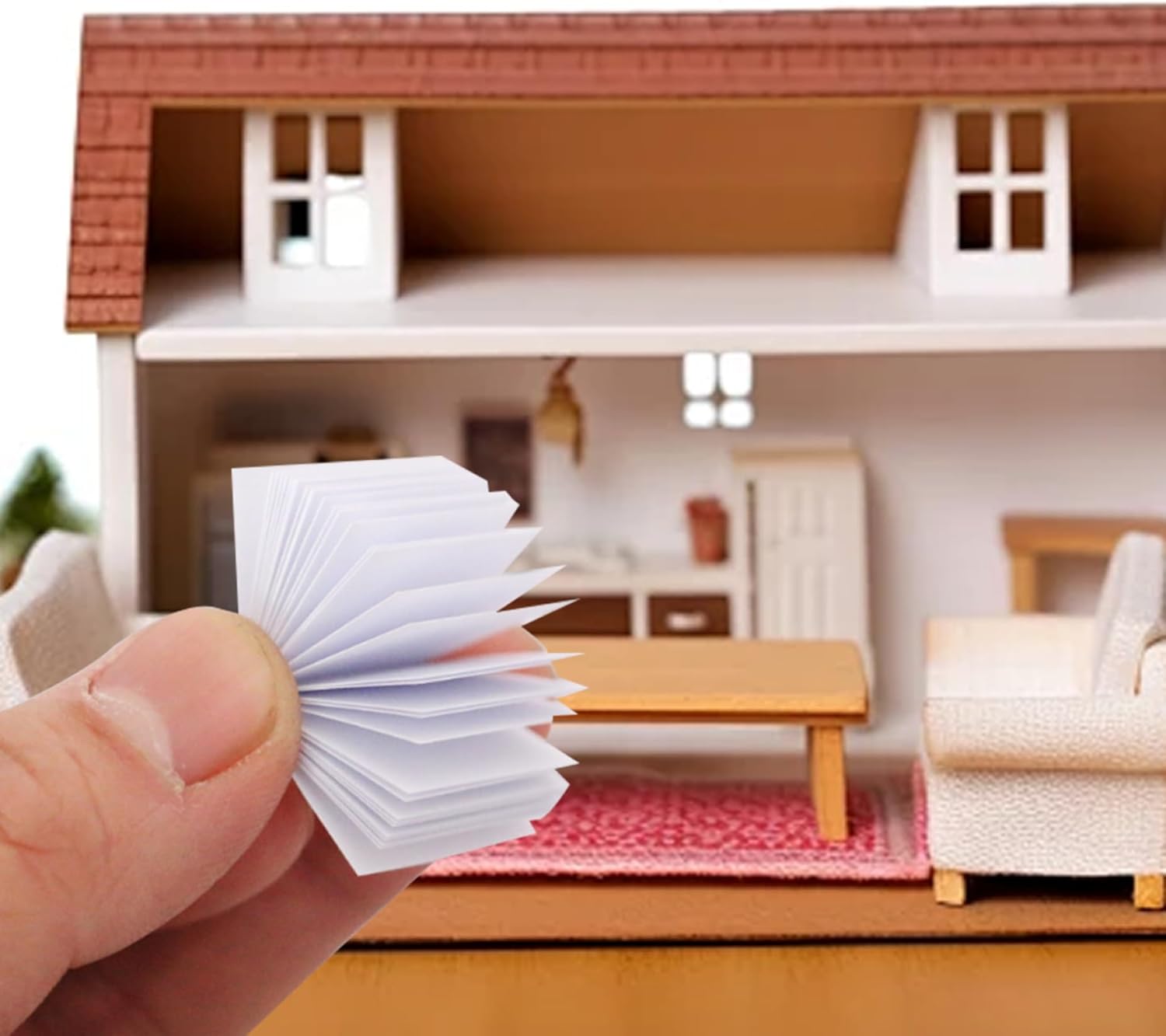 50Pcs Dollhouse Books, 35 Sheets Blank Mini Books 1:6/1:12 DIY Realistic Tiny Book Decorative Miniature Books for Doll House Play, Small