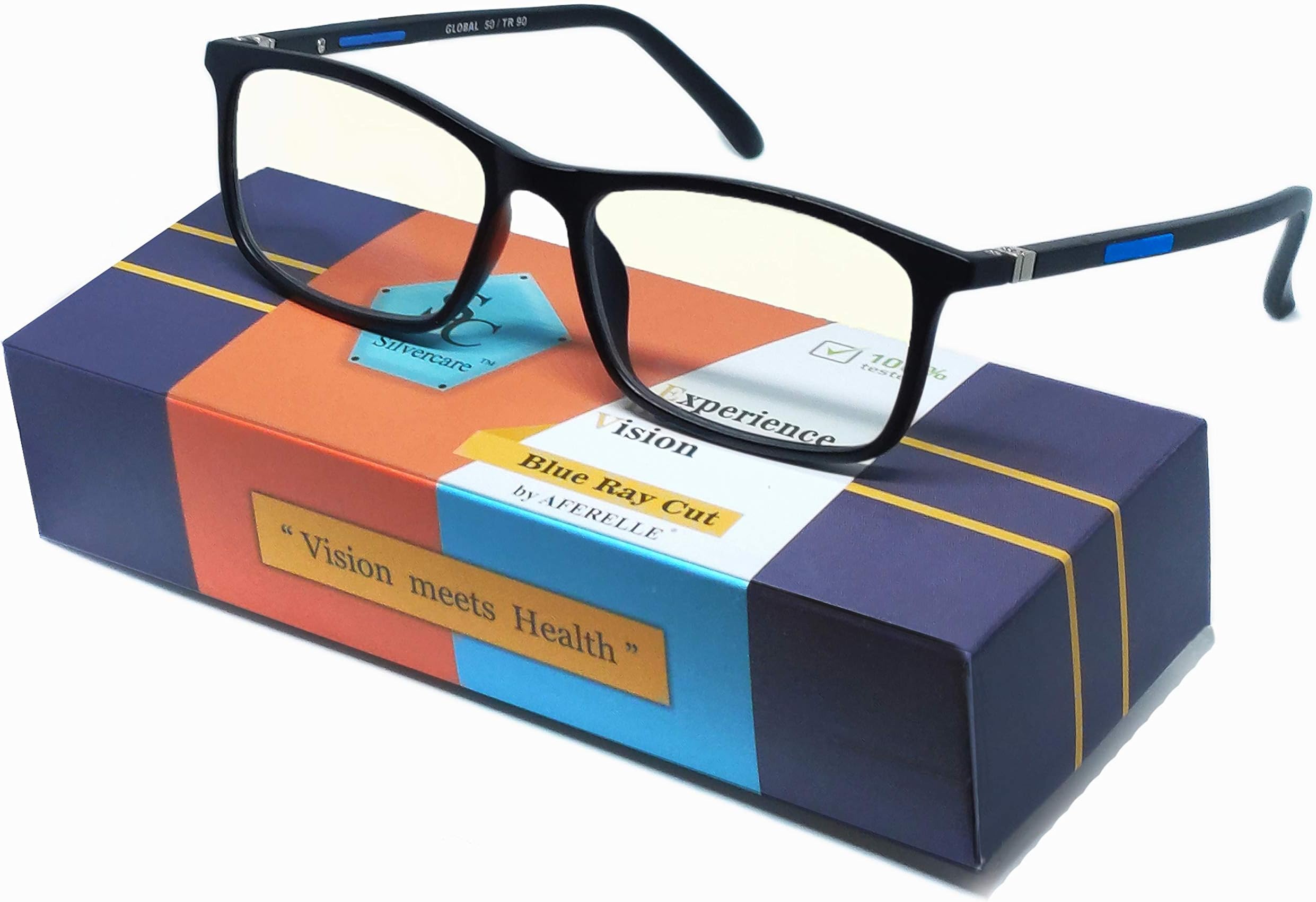 AFERELLE® Silvercare Edition Rectangular Anti Glare Reading Glasses for Men Women, Computer Readers UV 400 (unisex)