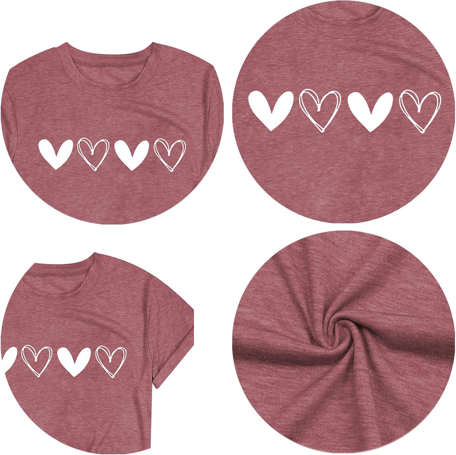 Valentine's Day Shirts for Women:Cute Love Heart Tshirts Graphic Tees Valentine Casual Short Sleeve Top - Image 5
