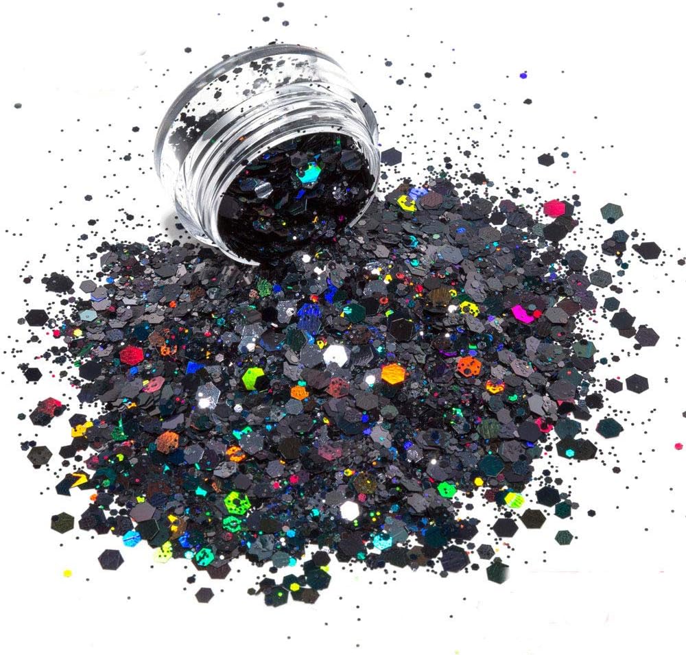 PrettyG 2oz Shakers / 57Gram Box Chunky Mixes Holographic Sequin Glitters Powder for Resin Crafts Tumblers Slime Nail Art Decoration LBC1000