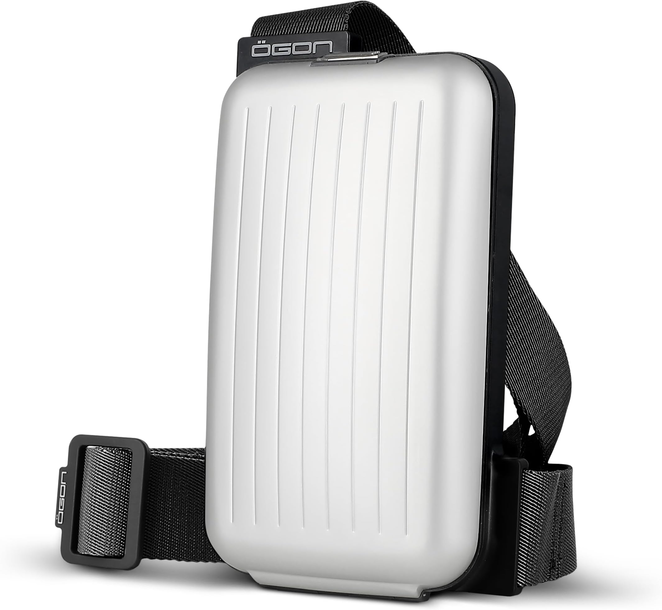 Phone Bag & Wallet by Ögon Design - The practical and stylish aluminum sling with an integrated wallet (Silver)