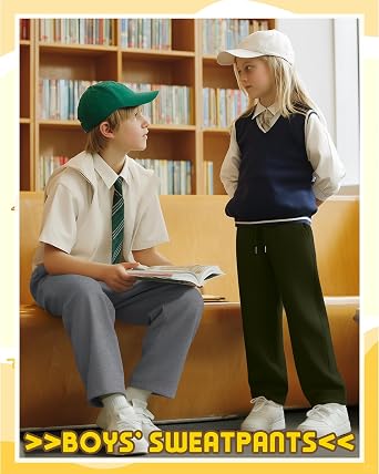 3 Pack Boys Baggy Wide Leg Sweatpants