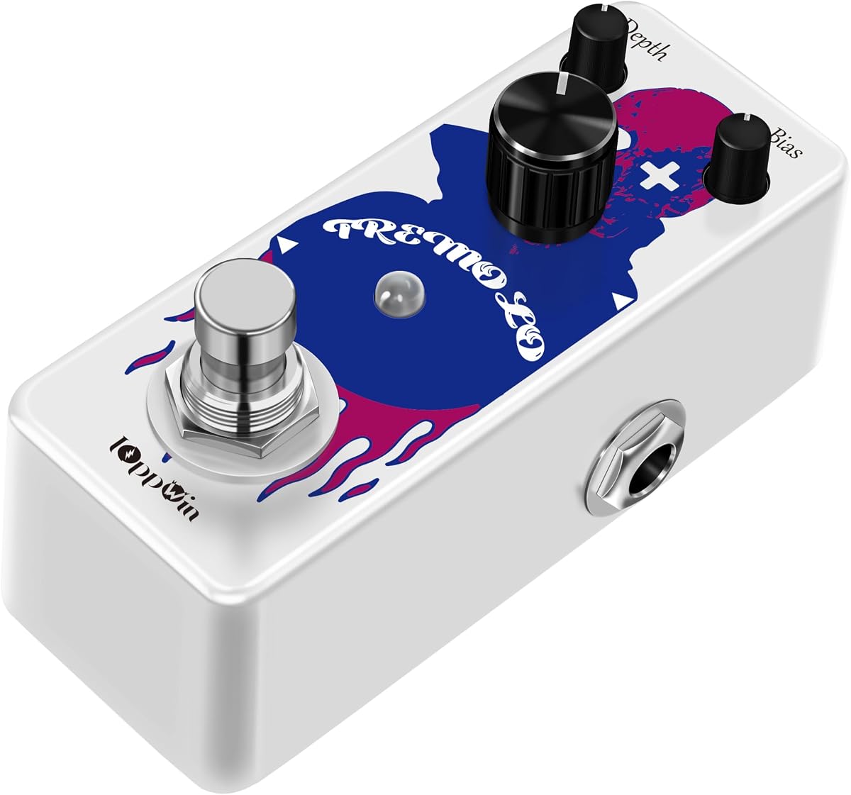 Compact Optical Tremolo Guitar Pedal - IOppWin Trelicopter with Bias Color Control, True Bypass, Metal Shell - Huge Speed & Depth Range for Vintage Pulsing Effects