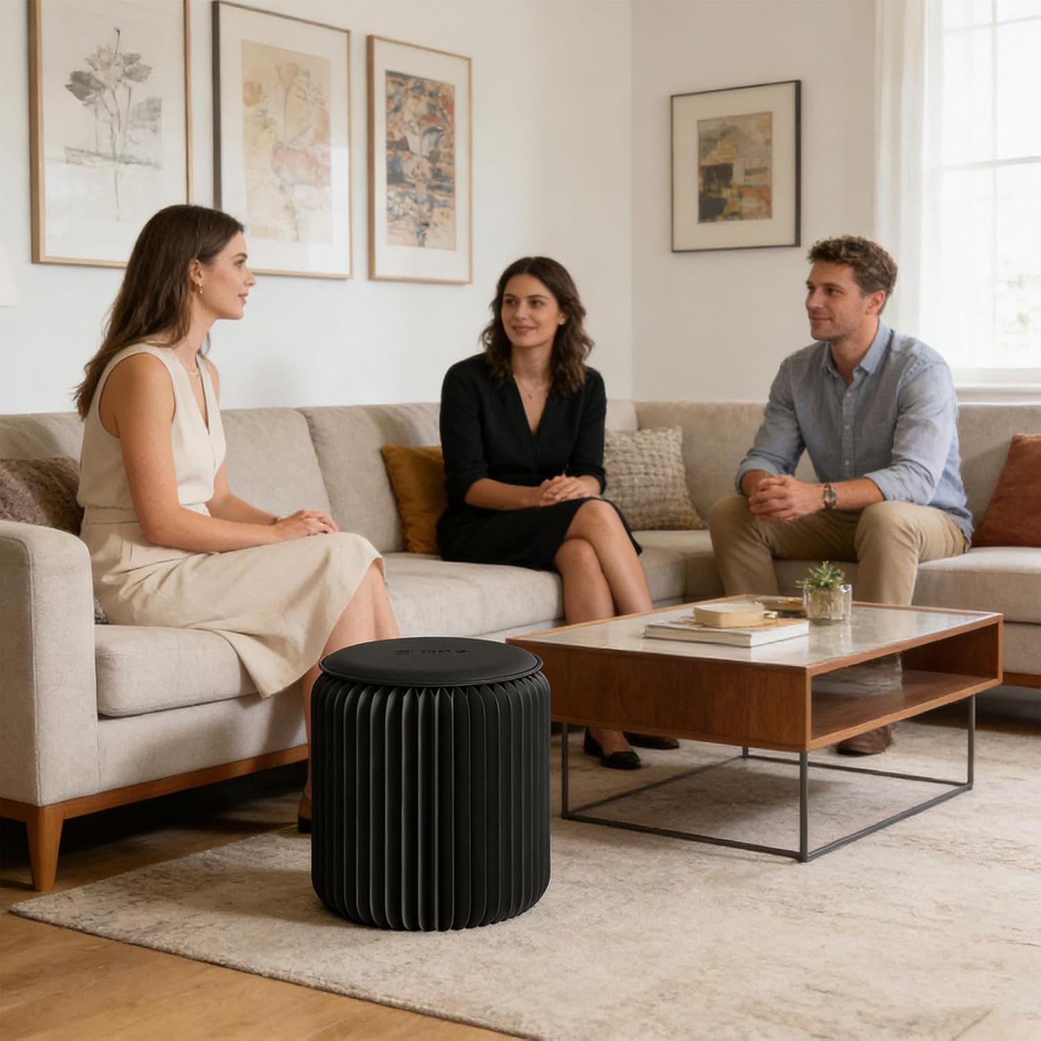 Paper Folding Stool - Portable Heavy Duty Waterproof, Small Stool Paper Bench with Seat Pad for Dining Bedroom Vanity House Office Indoor Outdoor Camping Travel Seating Solution