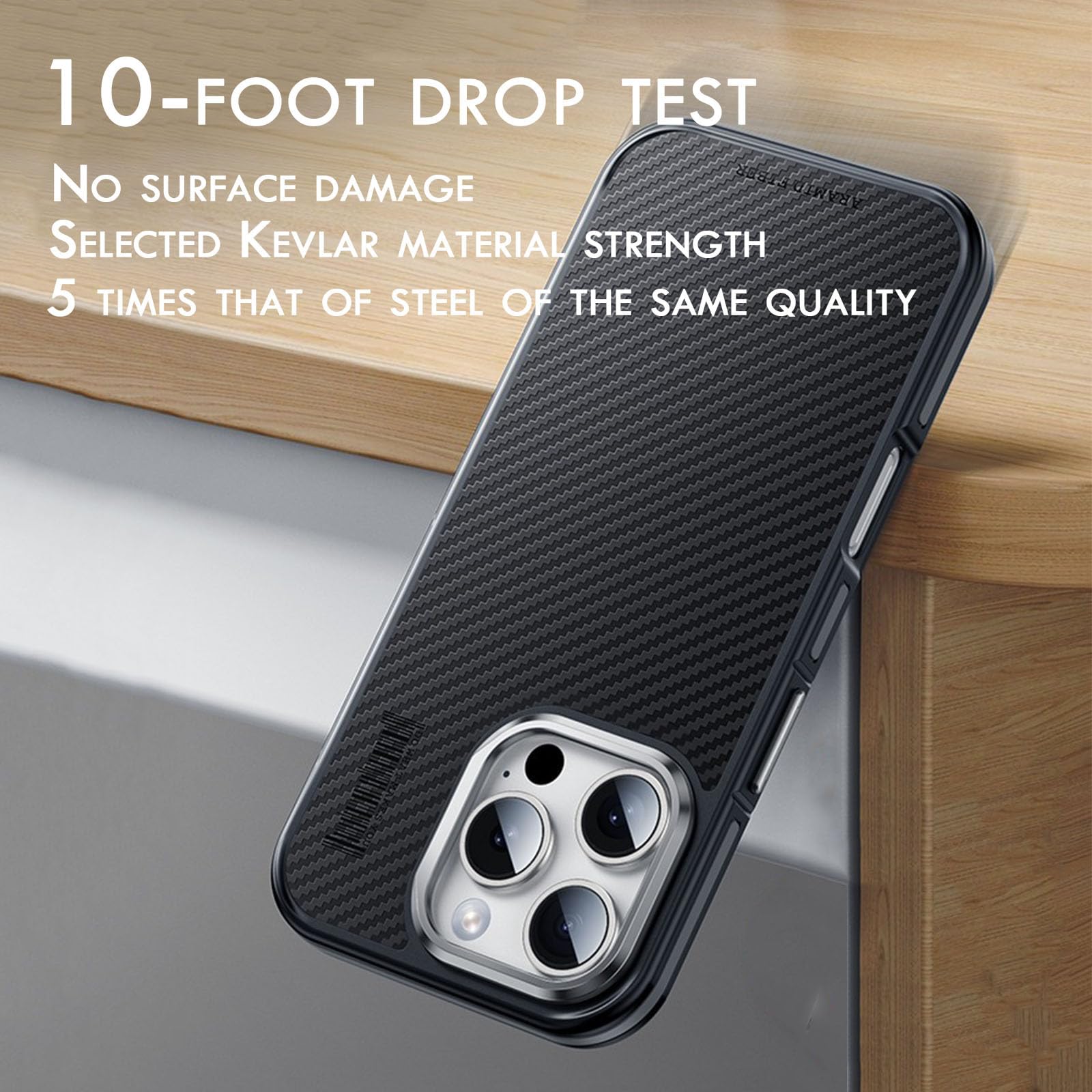 Funda para iPhone 16 Pro Max/16 Pro/16 Plus/16, compatible con MagSafe Real 600D fibra de aramida protección de grado militar, minimalista, suave al tacto, resistente, duradera (amarillo, 16)