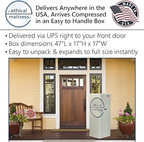 Miniatura 5 de Ethical Mattress CO 10" Toxin-Free Hybrid Mattress, Made in The USA with Organic Cotton, Wool, Latex & Pocketed Coils (No Fiberglass or Polyfoams)