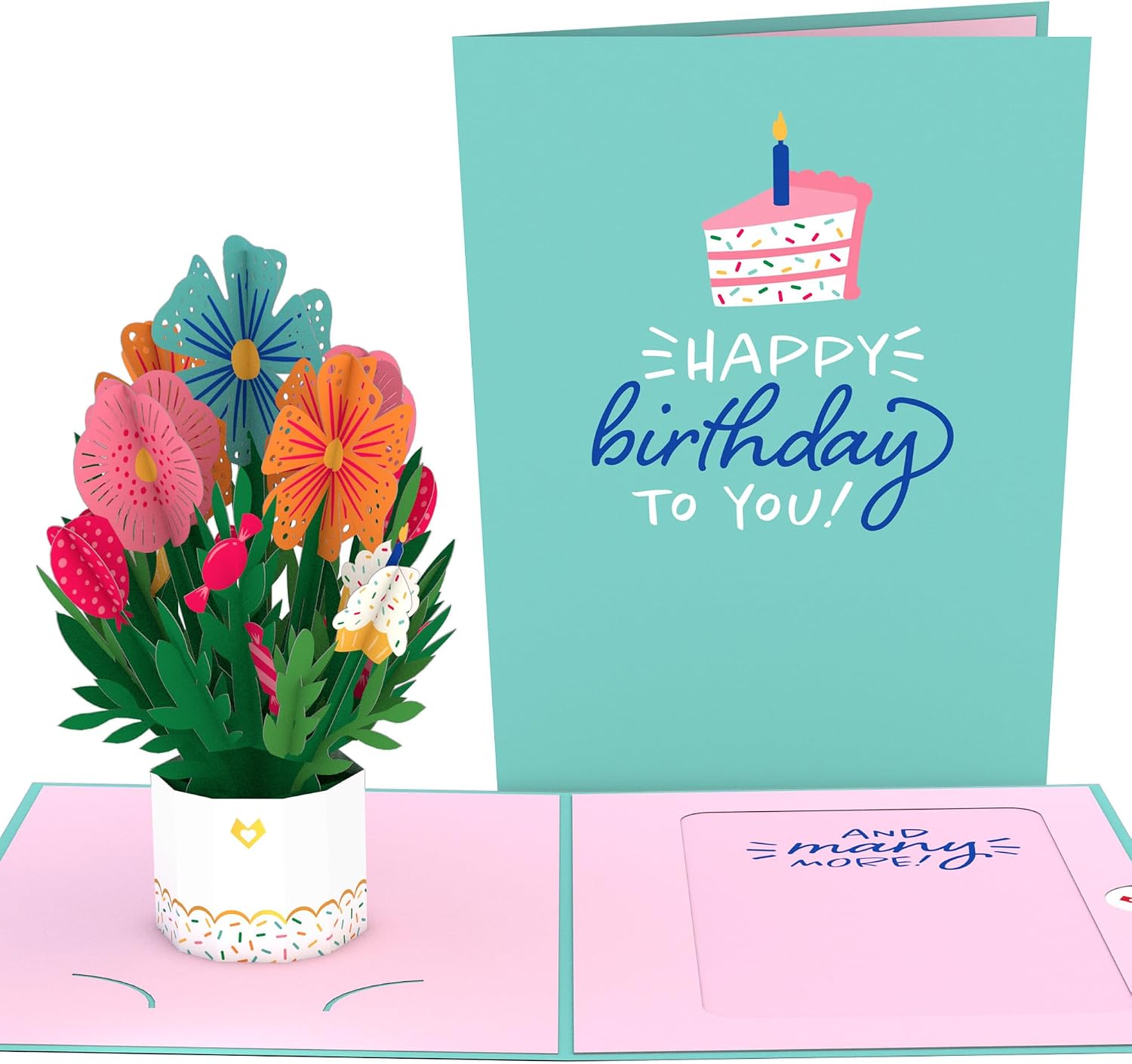 Lovepop 3D Pop-Up Card Birthday Colourful Bouquet Birthday Card with Removable Mini Flower Bouquet Includes Envelope and Hidden Compartment for Money and Vouchers