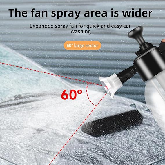 Car Foam Sprayer, 2L Snow Foam Sprayer Pump Action Pressure Sprayer Bottles for Cleaning, Car Washing (Black)