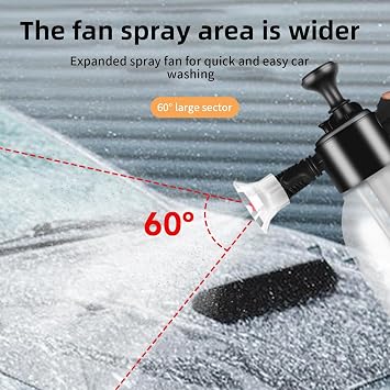 Car Foam Sprayer, 2L Snow Foam Sprayer Pump Action Pressure Sprayer Bottles for Cleaning, Car Washing (Black)