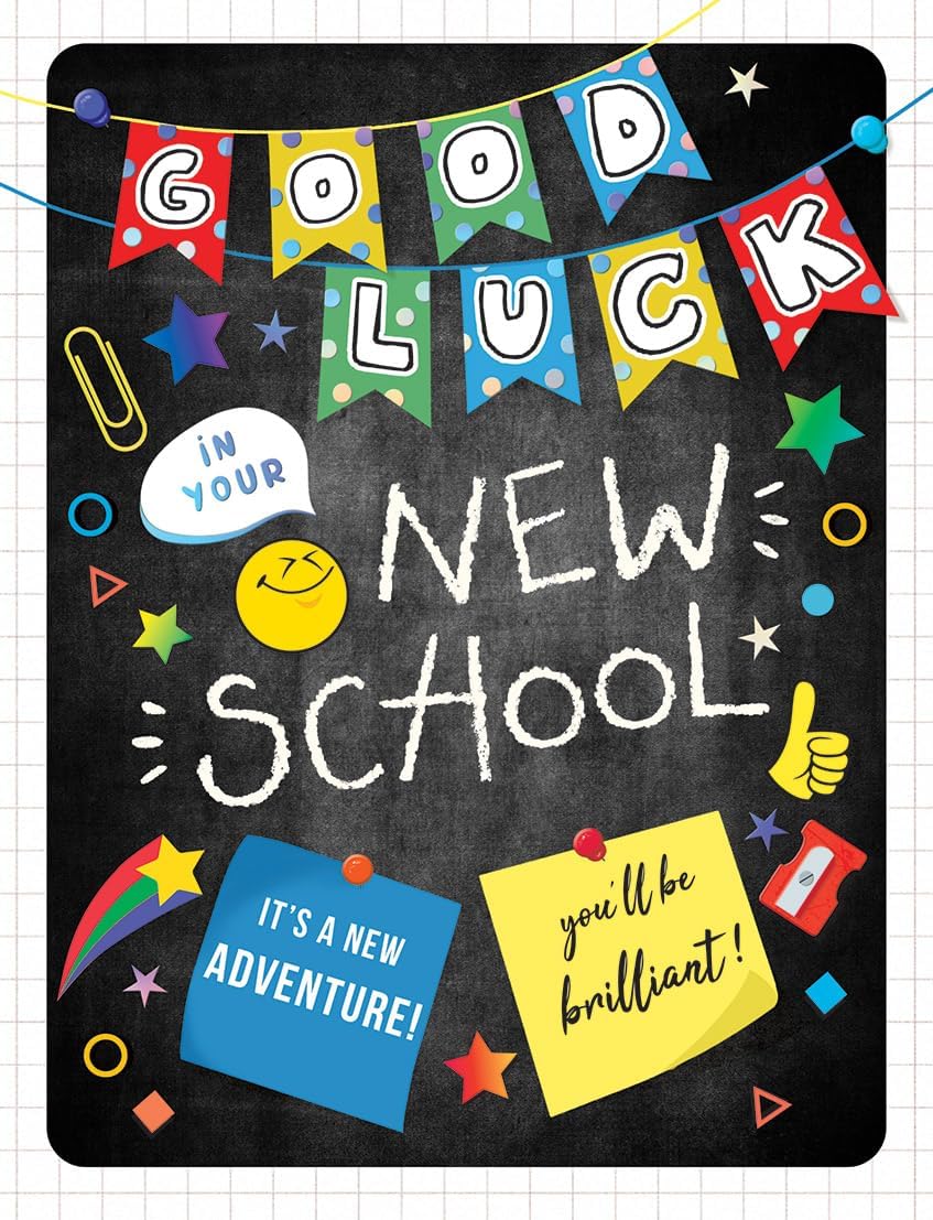 Good Luck at New School Card - 8 x 6 inches