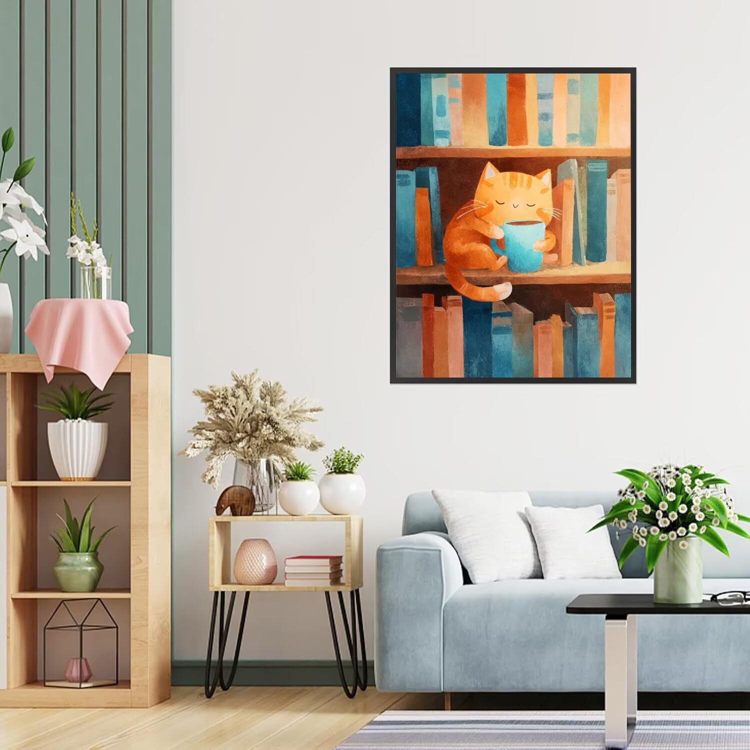 Dipingere con i Numeri Adulti gatto, Cartoni animati Dipingere con i Numeri Bambini DIY Kit, Set Premium con Pennelli, Decorazione Casa & Creativo Regalo, Attività di Tempo libero 90x120cm z-290
