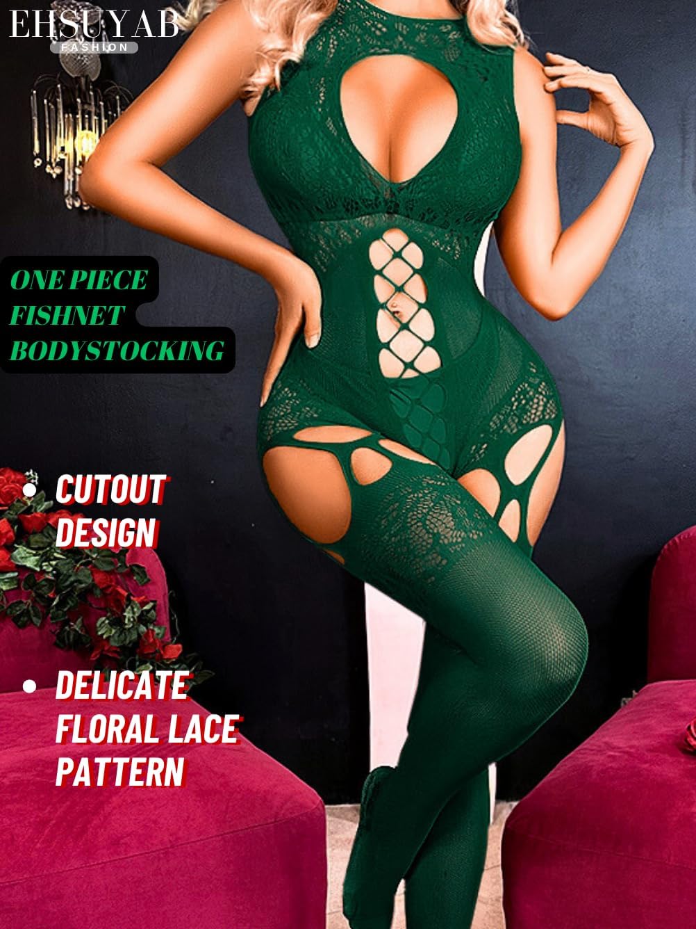Women Body Stockings Sexy, Exotic Dancer Fishnets Lingerie Glow Party, Fishnet Bodysuit Rave Outfits Club Plus Size - Image 2