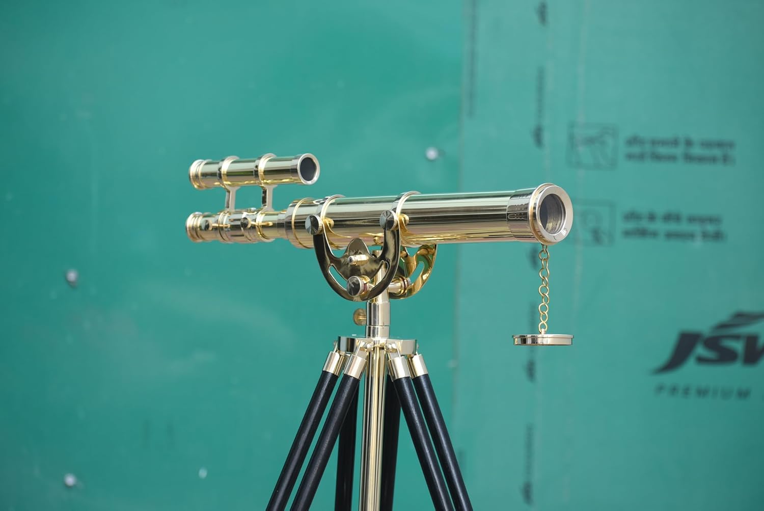 Vintage Full Shiny Brass Telescope with Wooden Stand - Perfect Nautical Decor and Unique Gift for Astronomy Lovers