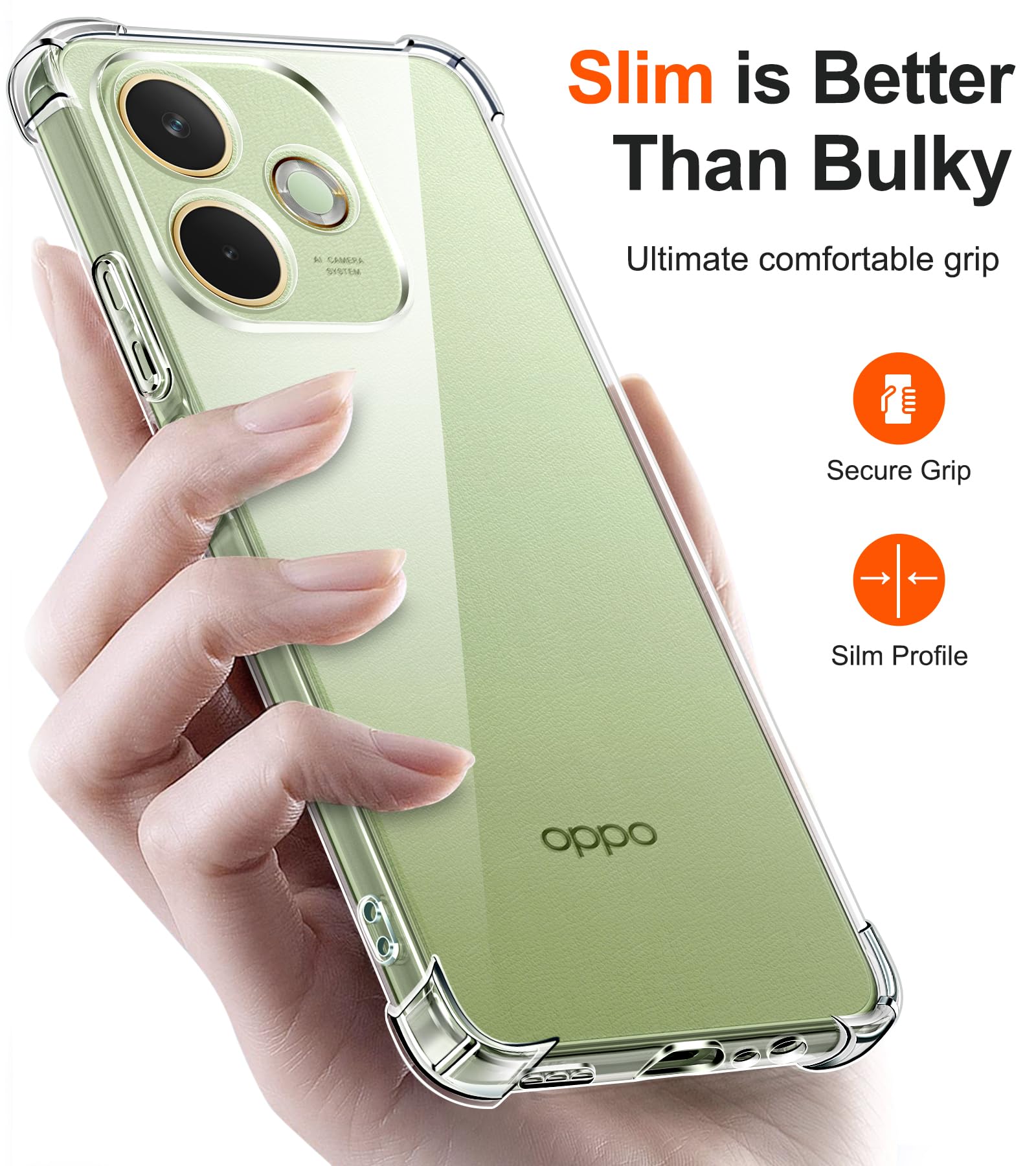 iVoler Cover per Oppo A5 PRO 4G / Oppo A5 PRO 5G, Custodia Antiurto Anti-Graffio Trasparente per Assorbimento degli Urti con Paraurti in TPU Morbido, Sottile Morbida in Silicone TPU Case