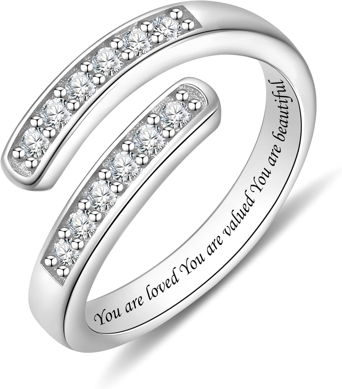 925 Sterling Silver Open Thumb Ring Inspirational Jewelry Rings Adjustable Ring for Women Men