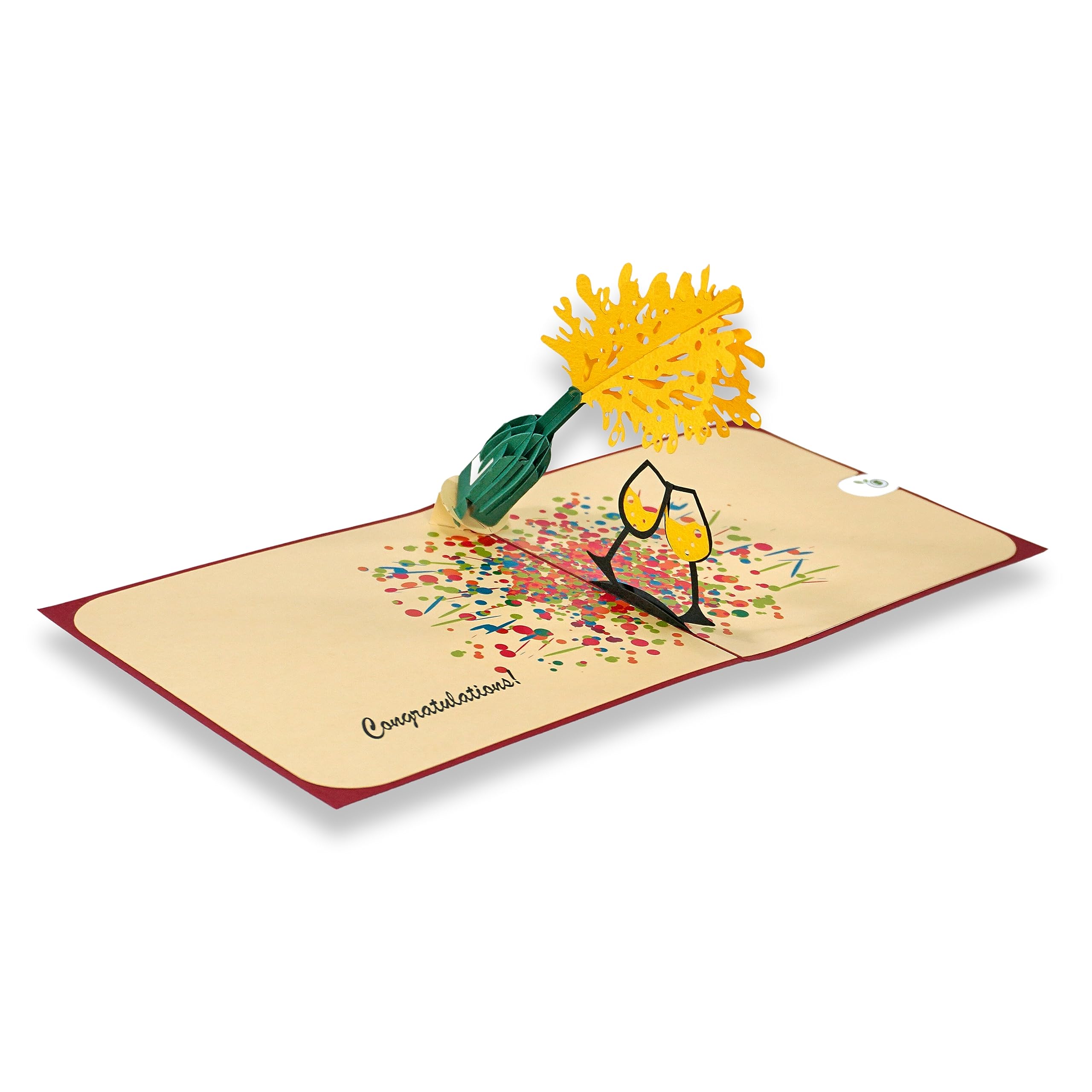 paperdora® 3D Pop-Up Card „Congratulation“ with Envelope and Wax Seal - Greeting Card Gift Card Gift Certificate Voucher