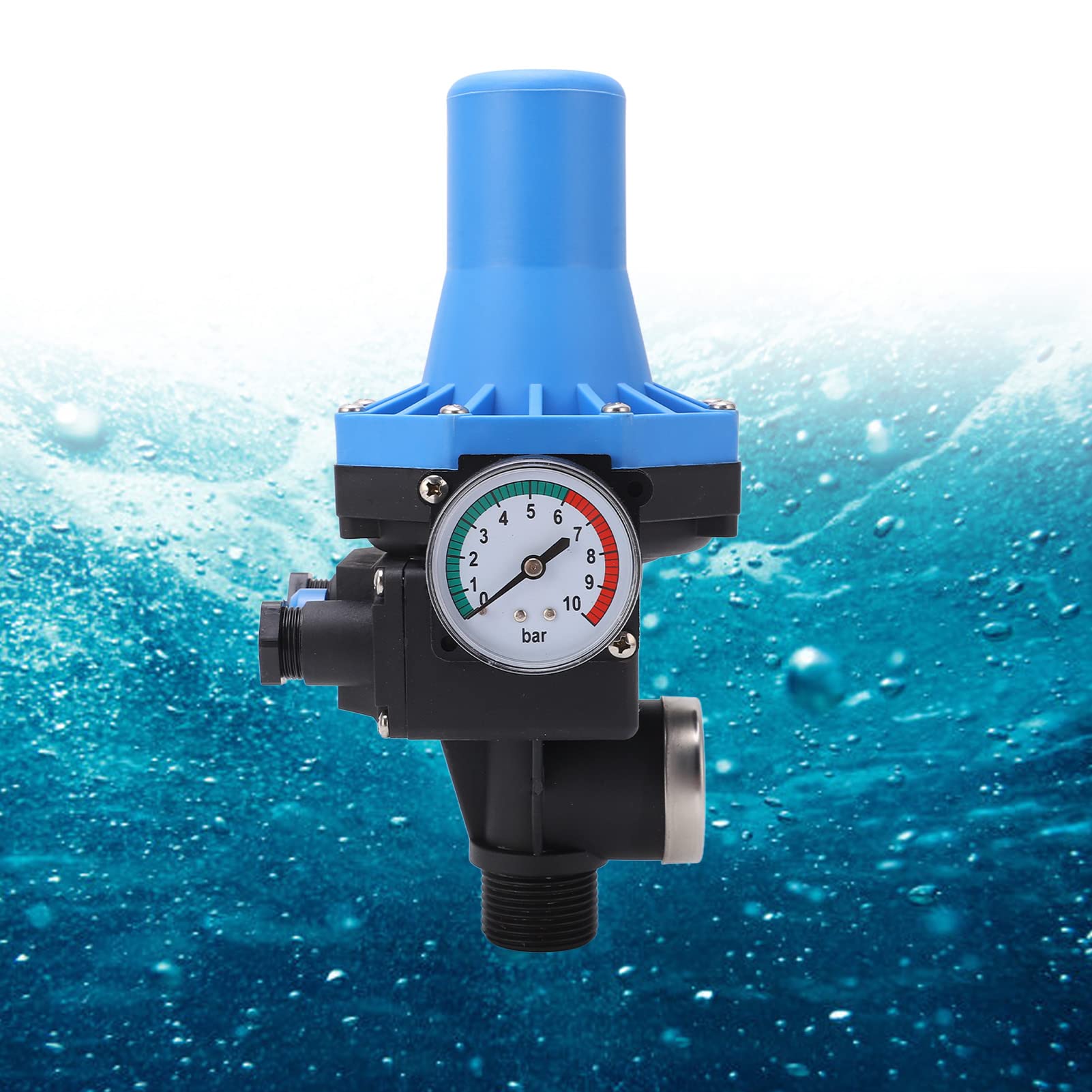 Jeffergarden Controlador Automático de Presión de Bomba de Agua, Interruptor de Control para Bomba de Agua 10 Bar con Válvula de Retención Unidireccional, for Sistemas de Suministro de (220V-240V)
