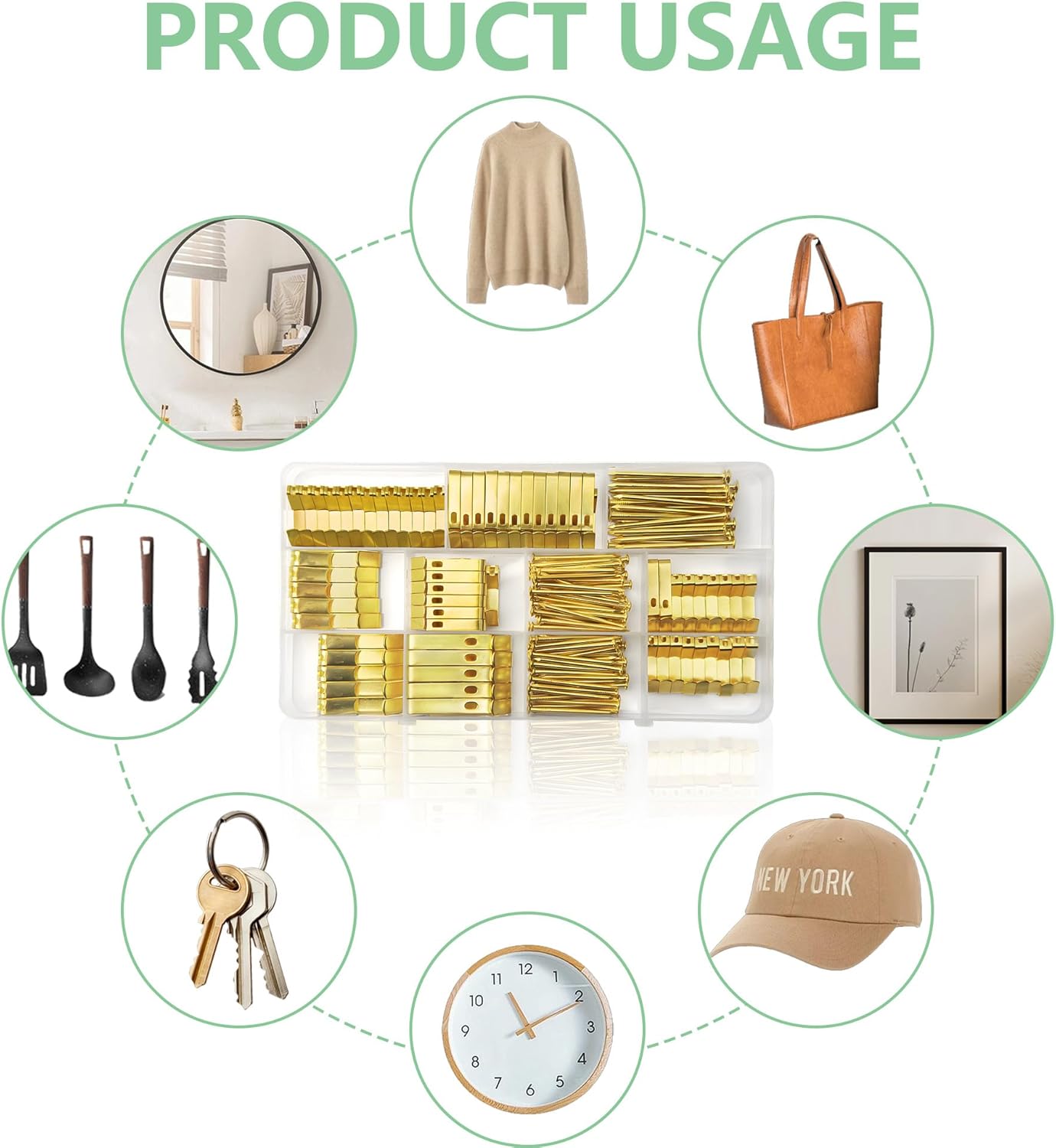184Pcs Heavy-Duty Metal Boxed Picture Hooks Hanging Kit Wall Hanging Set, 20LB, 30LB, 50LB Hooks Models for Wooden Walls, Plasterboard Picture Hooks