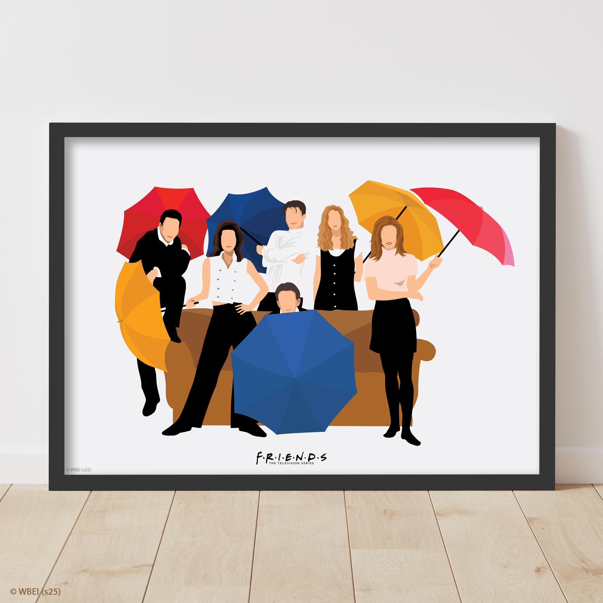 Friends Print - Group Intro Illustration White Poster Wall Art (29.7cm x 42cm - A3)