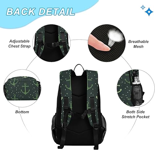 Miniatura 3 de Ocean Green Vector Design Mochila Para La Escuela Con Bolsa De Almuerzo Mochila Con Lonchera Para Niños 9-10 años Mochilas Y Loncheras Escuelas Para