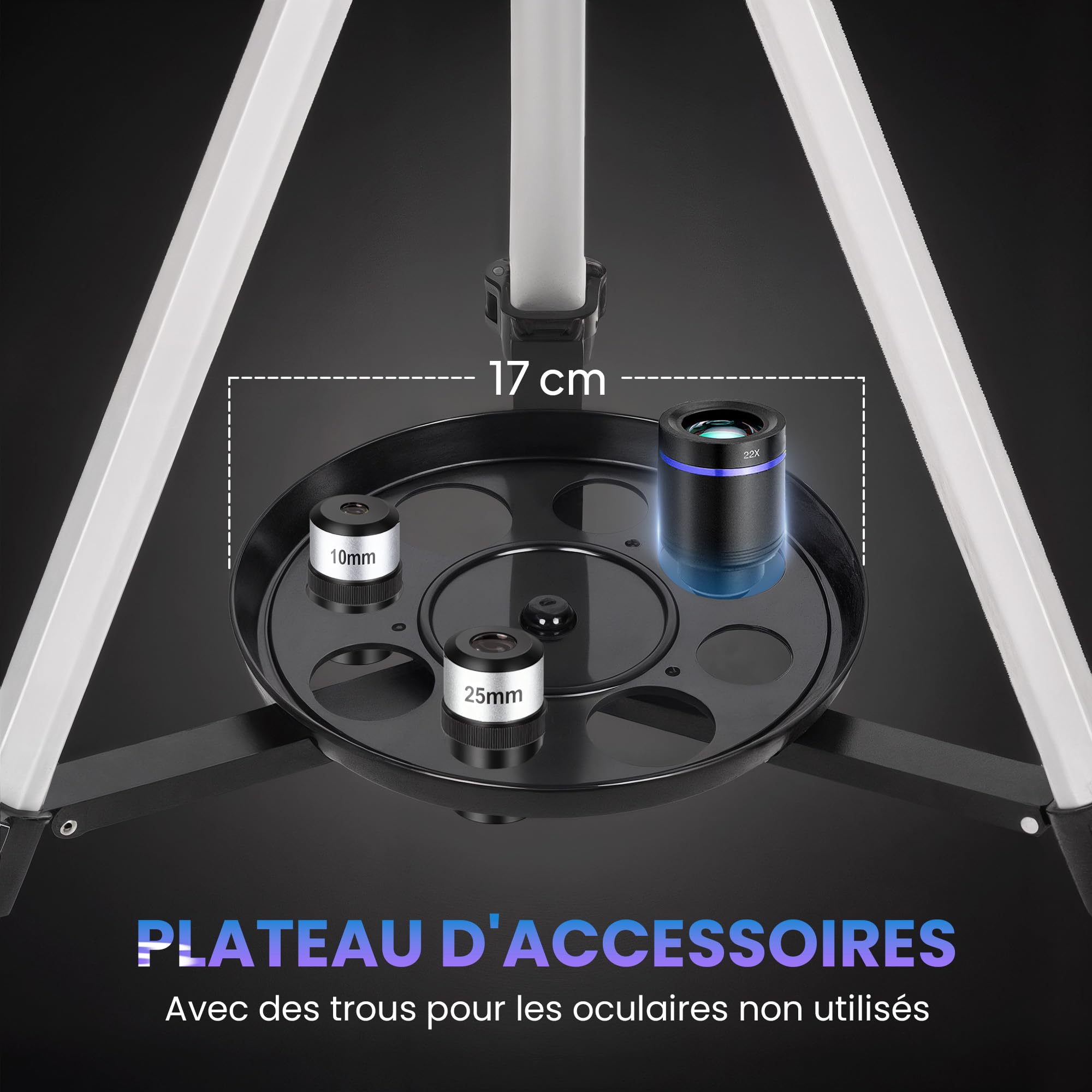 Outsunny Télescope Astronomique pour Adultes et Débutants 70 mm Blanc