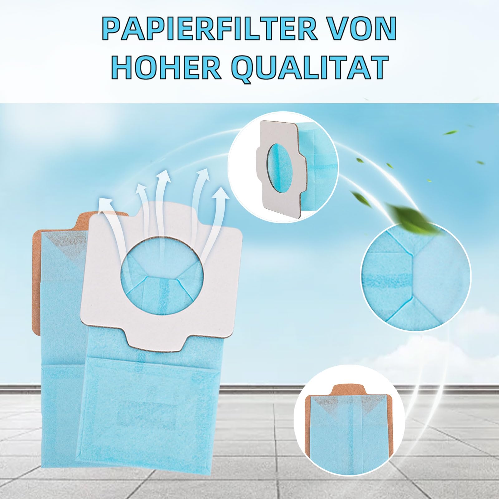Makita 198744-5 Papierfilter 10 Stück für DCL182, CL107, CL072, CL102