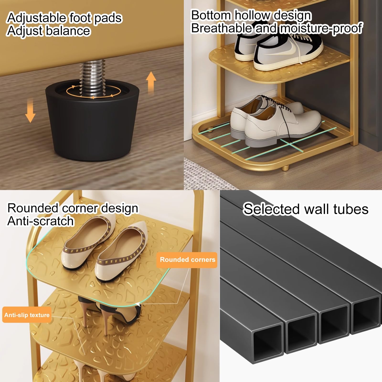 Scarpiera Verticale HOMEFORT 10 Ripiani In Legno – Stretta Con Ganci, Per Ingresso E Corridoio, Nero