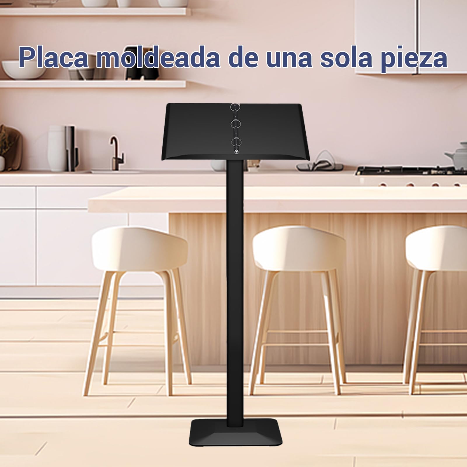 Soporte para menús de metal para exteriores, resistente a la intemperie, con juego de herramientas, soporte para restaurante, cafetería, tienda (negro)